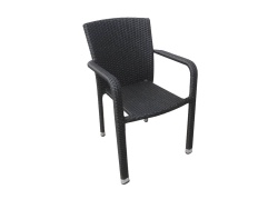 homegarden Aluminium rattan stacking chair classic armrest